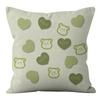 Small Clear Green Geometric Flower Print Pillowcase Short Velvet Cushion Living Room Sofa Pillowcase