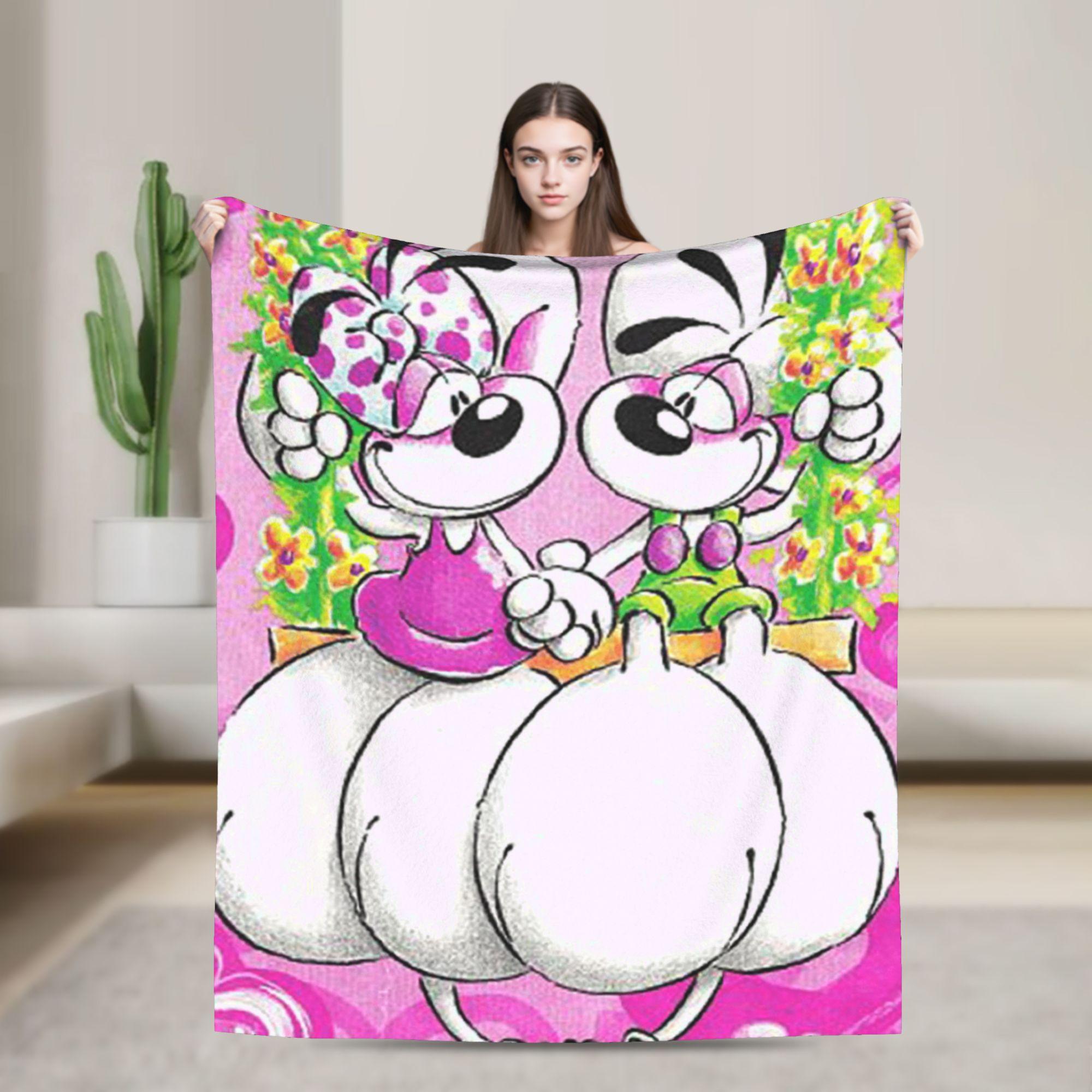 

Cartoon Diddl Diddlina Plush Blanket Kids Flannel Throw Blanket For Living Room Warm Soft Custom Quality Bedspread Gift 30x40in
