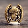 Decorative Goddess Pendant Paracord Lanyard Charm Copper Metal Decorative Keyring Bead Accessories for Tactical Gear
