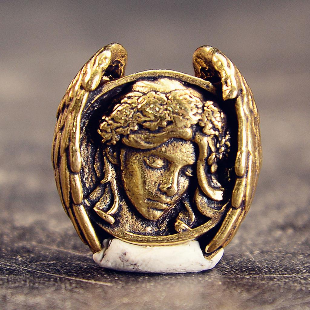 Decorative Goddess Pendant Paracord Lanyard Charm Copper Metal Decorative Keyring Bead Accessories for Tactical Gear