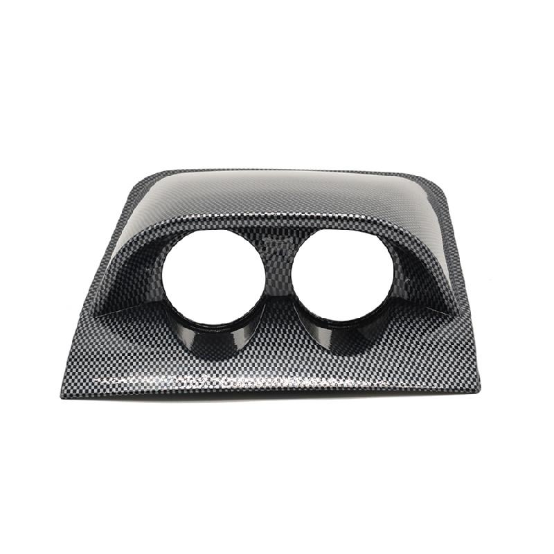 2   52Mm Carbon Fiber Look Dual Hole Dashboard Gauge Dash Pod Mount Holder