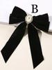 New Black Velvet Bow Hair Pins Elegant Fabric Alloy Roses Hair Clips for Women Fashion Ponytail Barrette Heawear Accessories