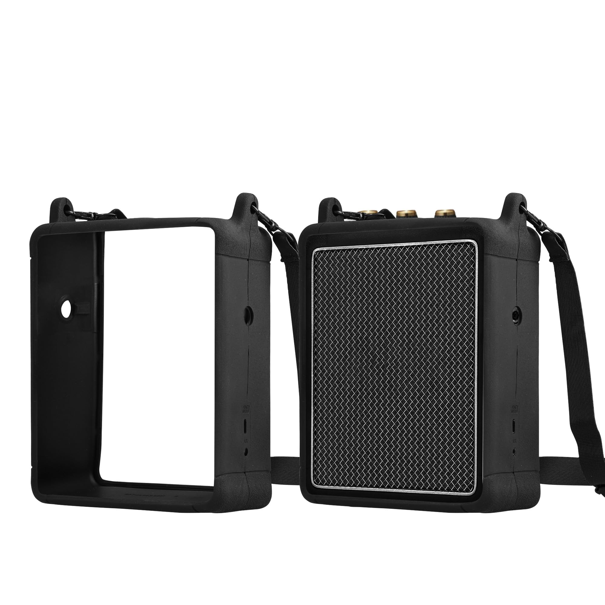 

kwmobile Marshall Stockwell II Case - Protective Speaker Case, Shockproof, Soft Silicone - Black