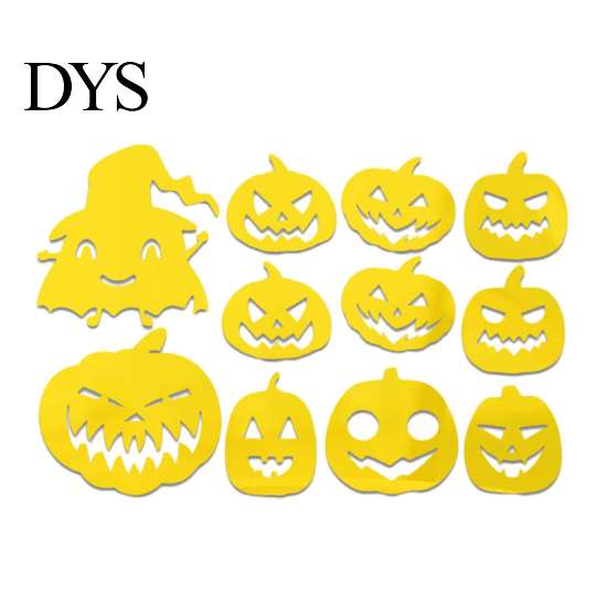 Creative Wall Stickers for Bedroom Decor 11Pcs Halloween Pumpkin Mirror Stickers, Self-Adhesive Acrylic Ghost Decals, DIY Removable Versatile