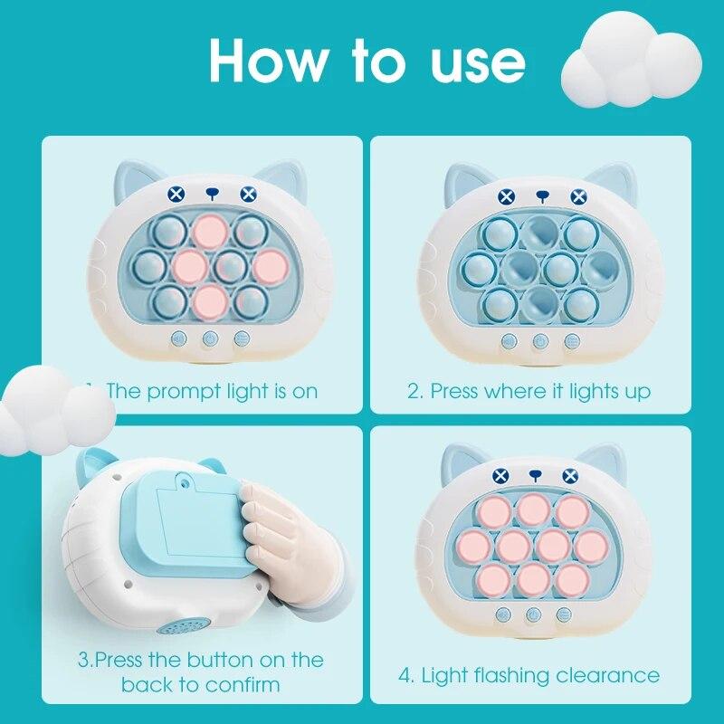 Non-Toxic 1Pc Quick Push Up Game Light Up Fast Push Puzzle Game Console For Kids - Fun Electronic Game