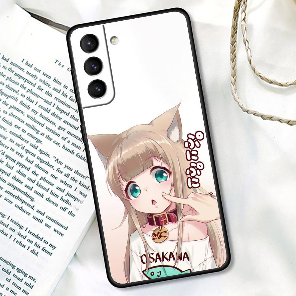Husă pentru pisici Cosplay pentru Samsung Galaxy S21 S22 S20 Ultra FE Plus S7 S8 S9 S10 Plus Huse Funda Lovely Cute Kawaiii Girl Anime