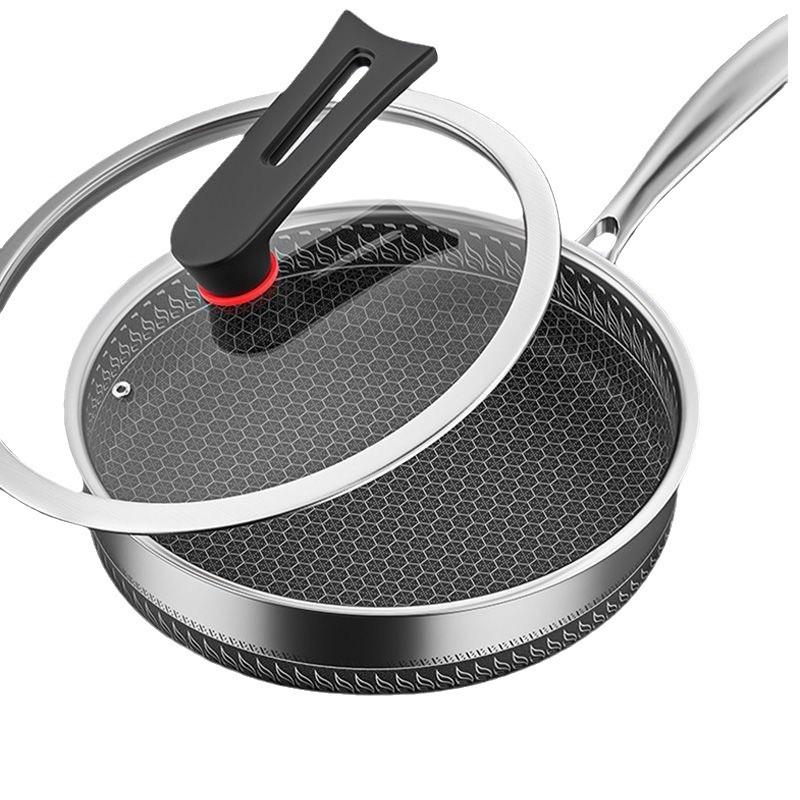 Honeycomb 316 Stainless Steel Non-Stick Frying Pan for Steaks and Pancakes