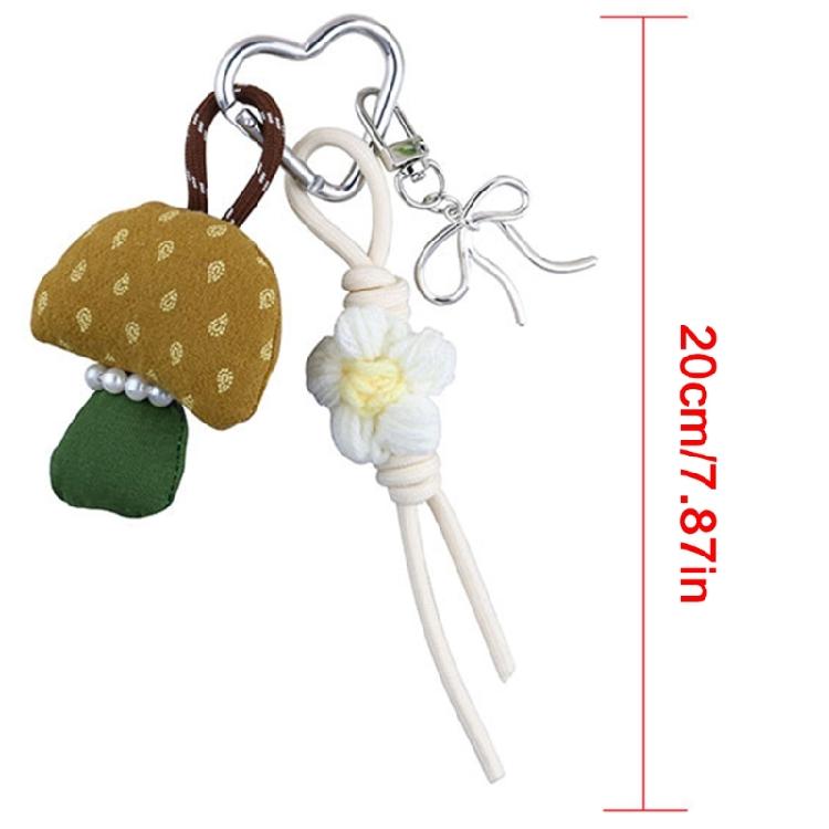 Heart Keyring Creative Car Key Chain Hanging Ornament Cartoon Mushroom Keychain Pendant Bag Charm Flowers Keychain