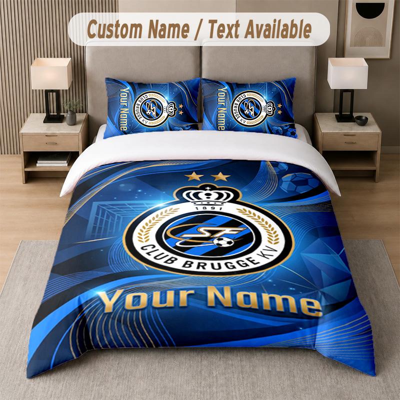 Club Brugge FC Design Bedding Set Custom Text 1 Duvet Cover & 2 Pillow Cases