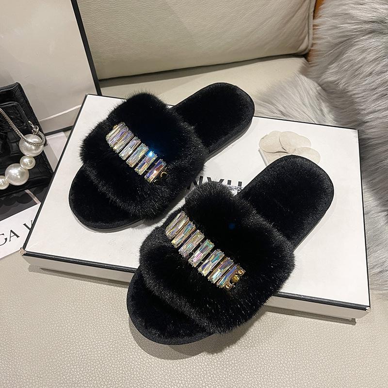 Fashion Winter 2025 New Women's Slippers Anti Slip Casual Indoor Flat Shoes Women's Warm Shoes Solid Color Fashion Women's Slippers