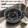 Manual Berry Washer Self-Spinning Colander Bowl with Holes Ceramic Vortex Rinsing Efficient Fruit Washing Spout Strainer Cleaner for And Vegetable