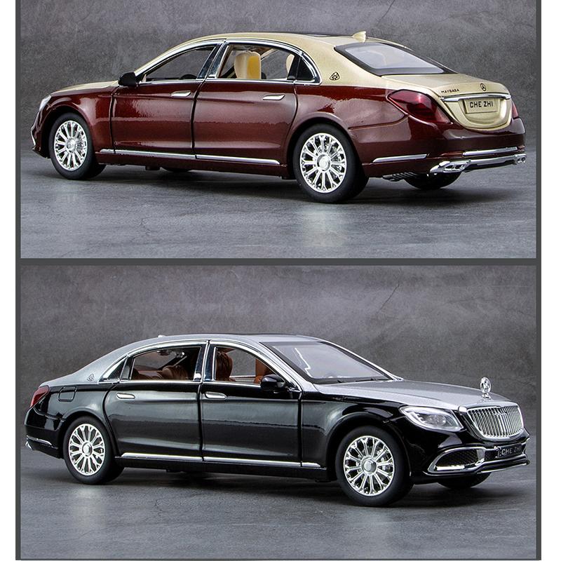 1:24 მასშტაბის Benz S600 შენადნობის ძვირადღირებული მანქანის მოდელი, Diecasts ლითონის სათამაშო მანქანები, მანქანის მოდელი მაღალი სიმულაციური ხმის და მსუბუქი ბავშვების საჩუქარი