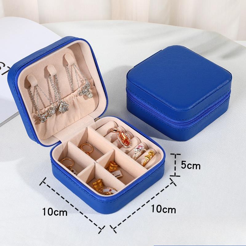 Mini scatola portaoggetti portatile per gioielli, custodia per gioielli, custodia in pelle, orecchini, collana, anello, display per organizzatore di gioielli