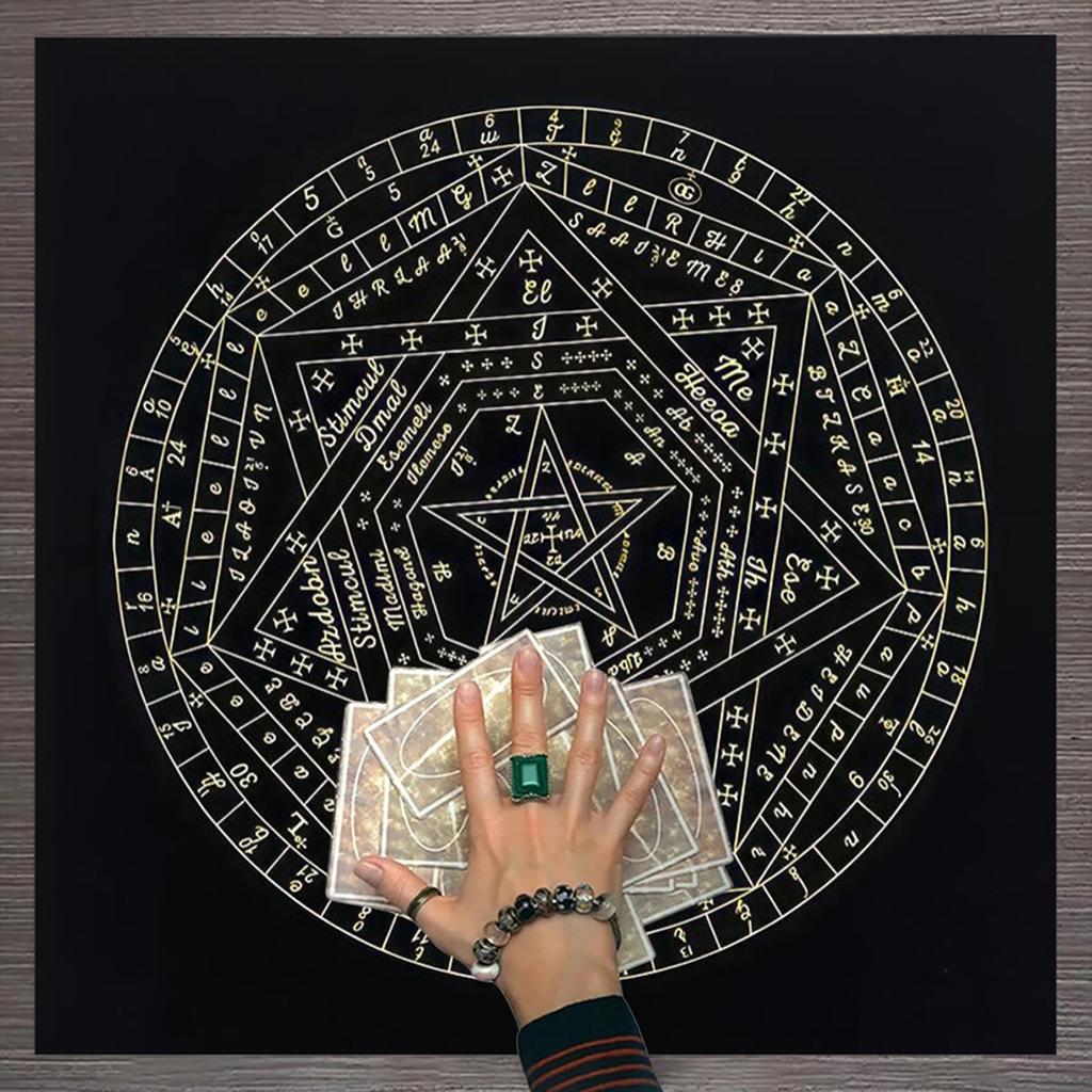 Astrology Tarots Table Altar Cloth Metaphysical Board Game Mat Pendulum Divinations Altar Tablecloth Board Game Card Pad