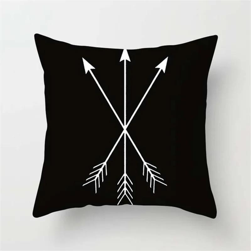 Alphabet Arrow Black and White Decorative Pillowcase Car Ornaments Office Living Room Sofa Home Pillowcase