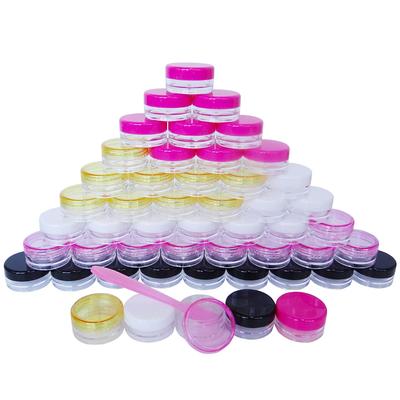 Wopanxye Set of 3ml Cream Cream Cosmetic Nail Refillable Small Round Cases for DIY Cosmetic Refillable Multicolored 50-Piece Containers, Jars,
