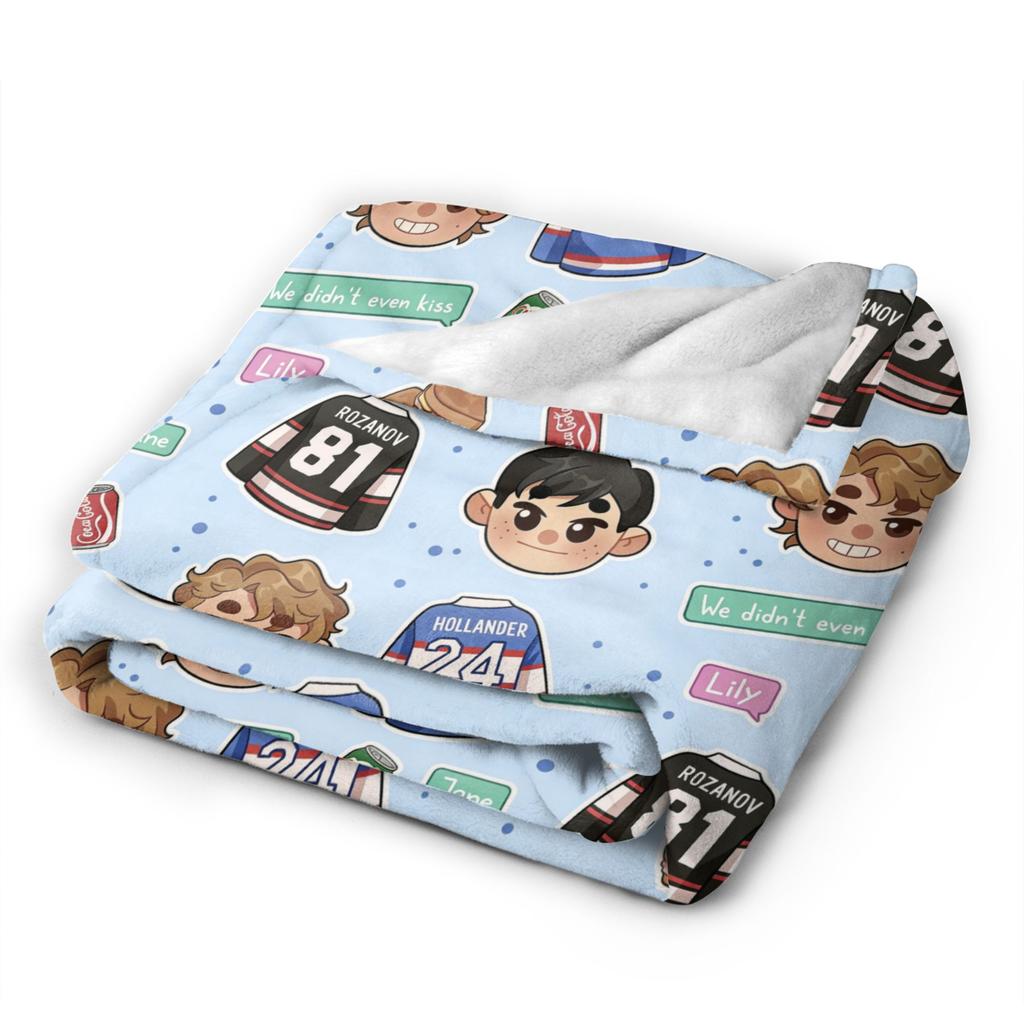 Cartoon Heated Rivalry Hollanov Blankets Flannel Vintage Warm Throw Blankets for Bed Sofa All Season
