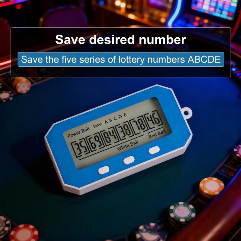 Handheld Lottery Number Chooser with LCD Screen, Front Key Control and Small Carry Size, Portable Number Choice Machine for Daily Reading Use
