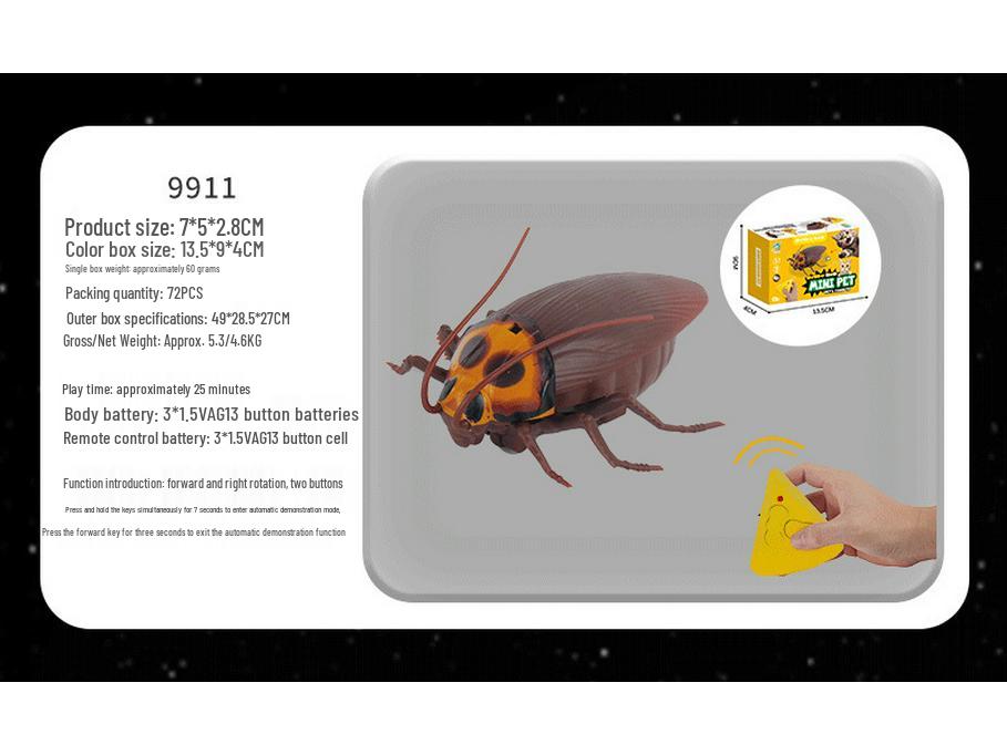 Bionic Remote-Controlled Animal Toy: Cockroach, Centipede, Frog, Crab, Prank Spider, Boa Constrictor, Mouse.