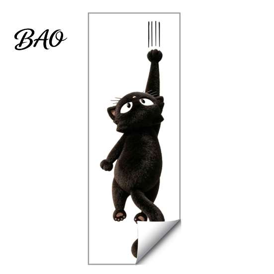 Self Adhesive PVC Decals Furry Black Cat Toilet Seat Sticker, Waterproof Bathroom Decal, Removable Humorous Wall Decor Cute Animal Art for Tank