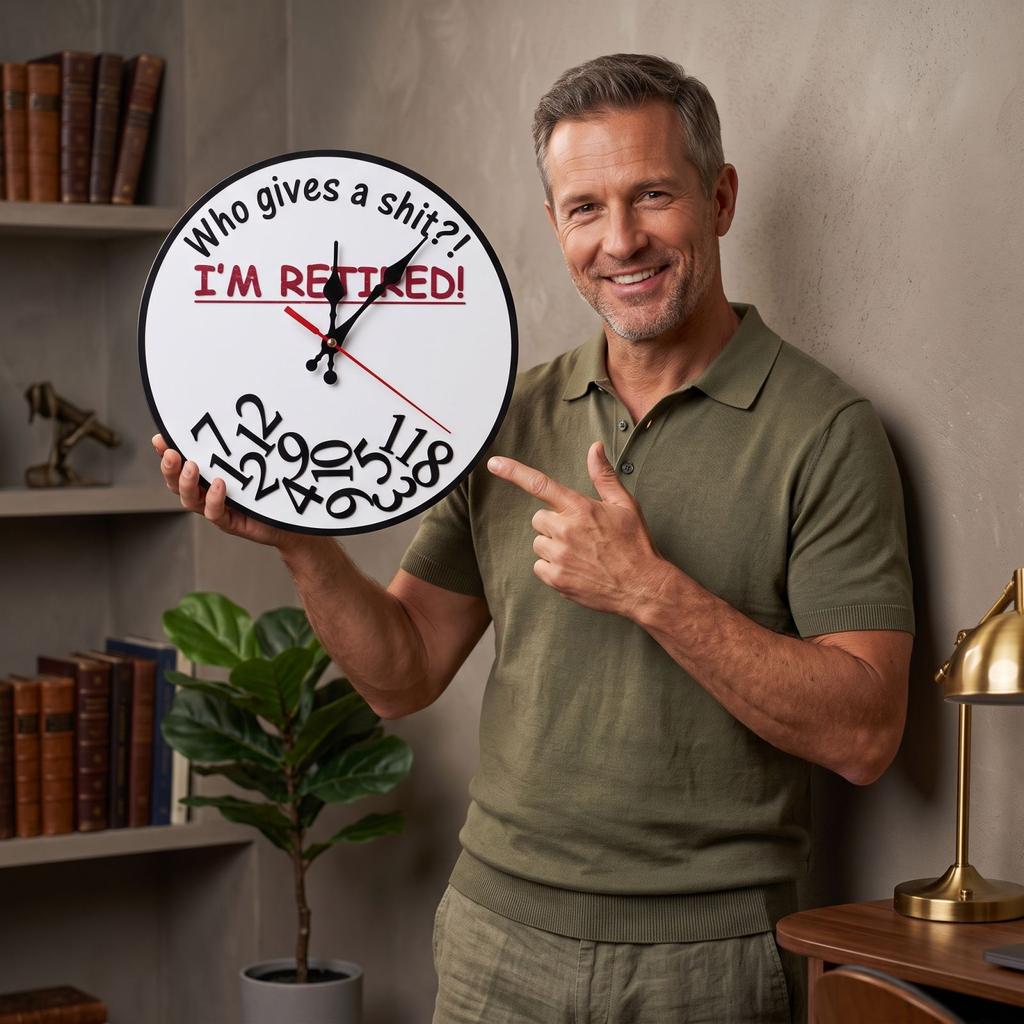 Fun Retirement Wall Clock Novelty Gift for Retiring Men Women Home Decor