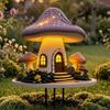 Waterproof Garden Stakes Mushroom Hut Stake, Whimsical Acrylic Yard Art Fairy Unique Gardening Gift Tale Cabin Outdoor Ornament for Lawn Patio Flower