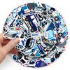 50PCS Police Car Graffiti Stickers - Cartoon Kids' DIY Skateboard & Water Bottle Decals (Waterproof)