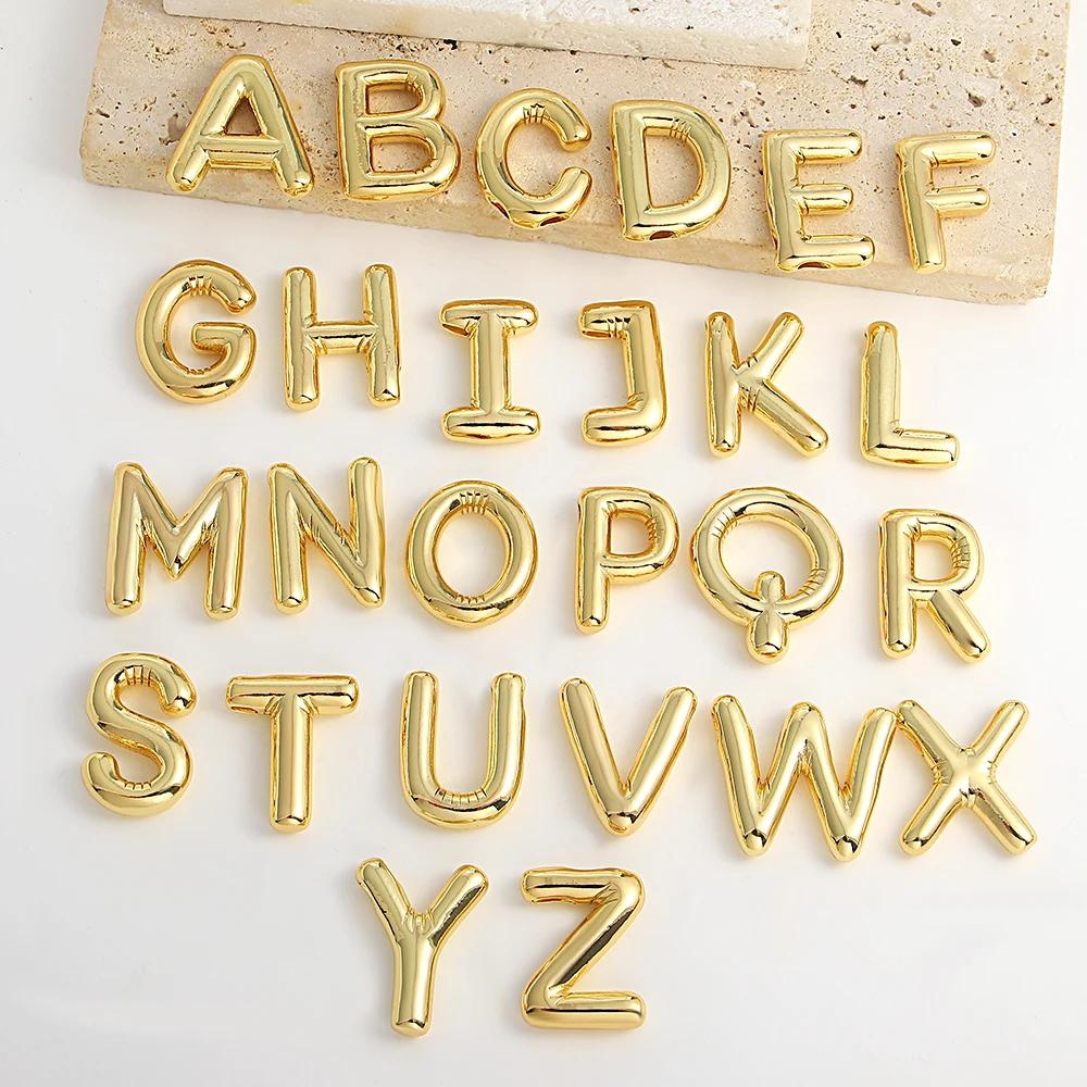 

Stainless Steel Chunky Alphabet Balloon Bubble Initial Letter Pendant Necklace for Women Men Gold Plated Necklaces Charm Jewelry Z золотий