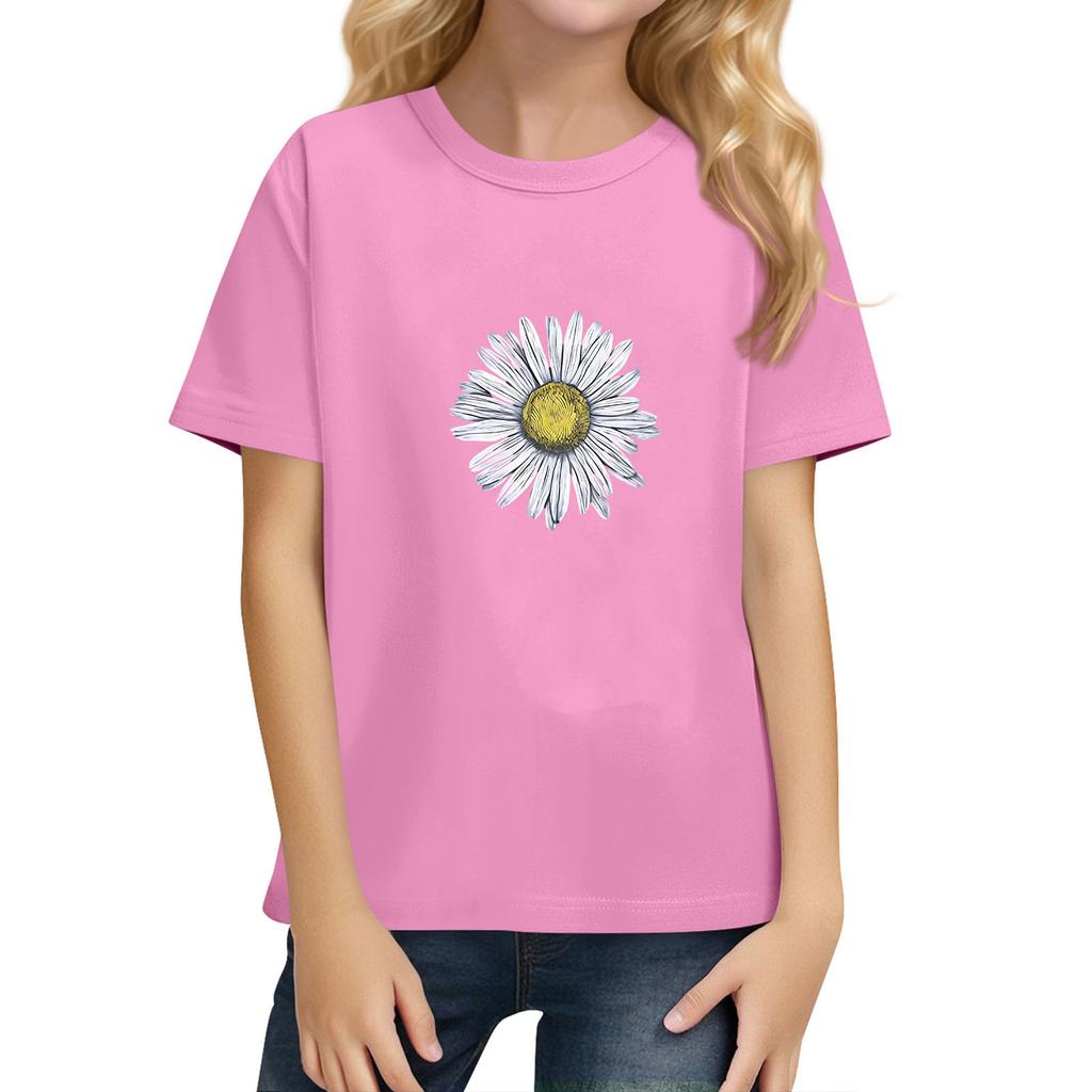 Children's Daily Casual Short-sleeved Color Tops T-shirt