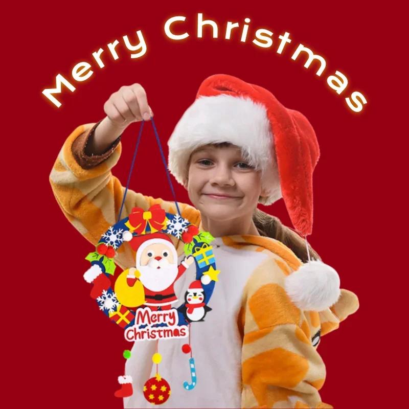 DIY Christmas Wreath Craft Kit for Kids with Light Up Decorations Create Your Own Lighted Holiday Ornament for Christmas Decor