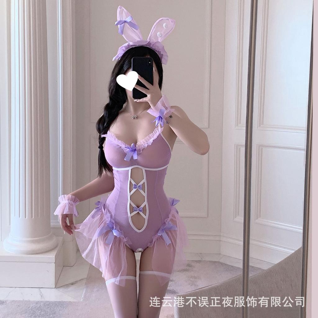 Sexy lingerie pure desire cute bunny uniform sexy temptation qqny maid suit pajamas woman