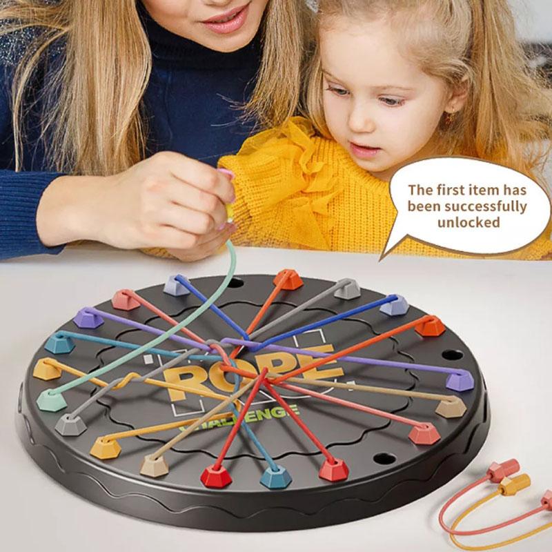 1 Set Brainy Knots Rope Untangling Table Game Challenge Logic Puzzle Board Toy Gift