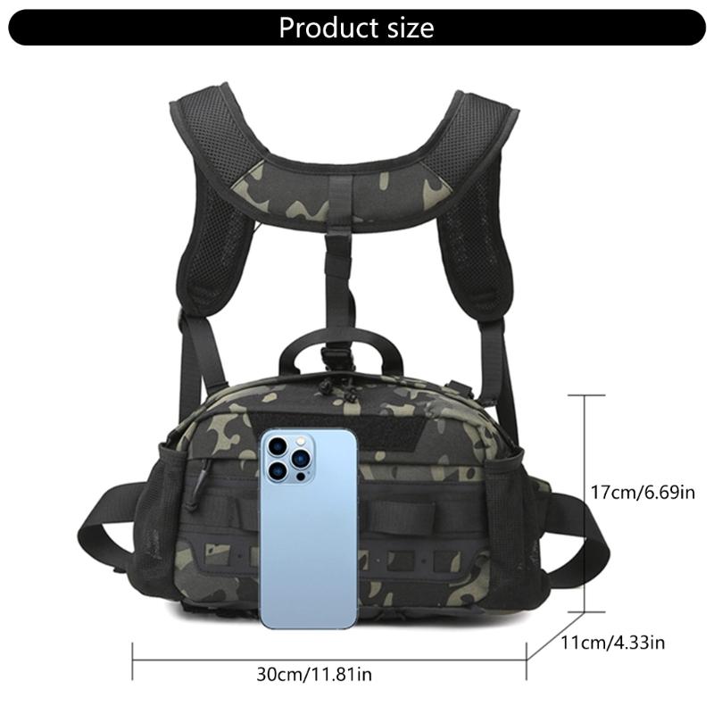 Fishing Tackle Backpack Double Shoulder Pack Splashproof Fishing Waist Bag for Men Large Capacity Backpack