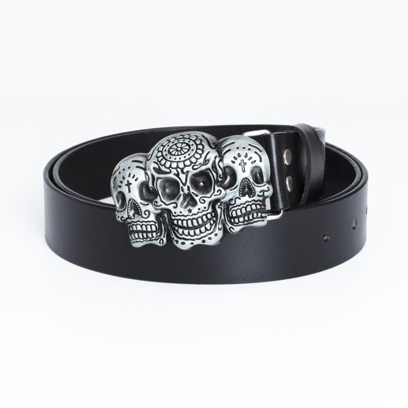 Ремень мужской Rider Retro Flat Buckle Hip Hop Trend Personality Pure Cowhide Belt 90cm