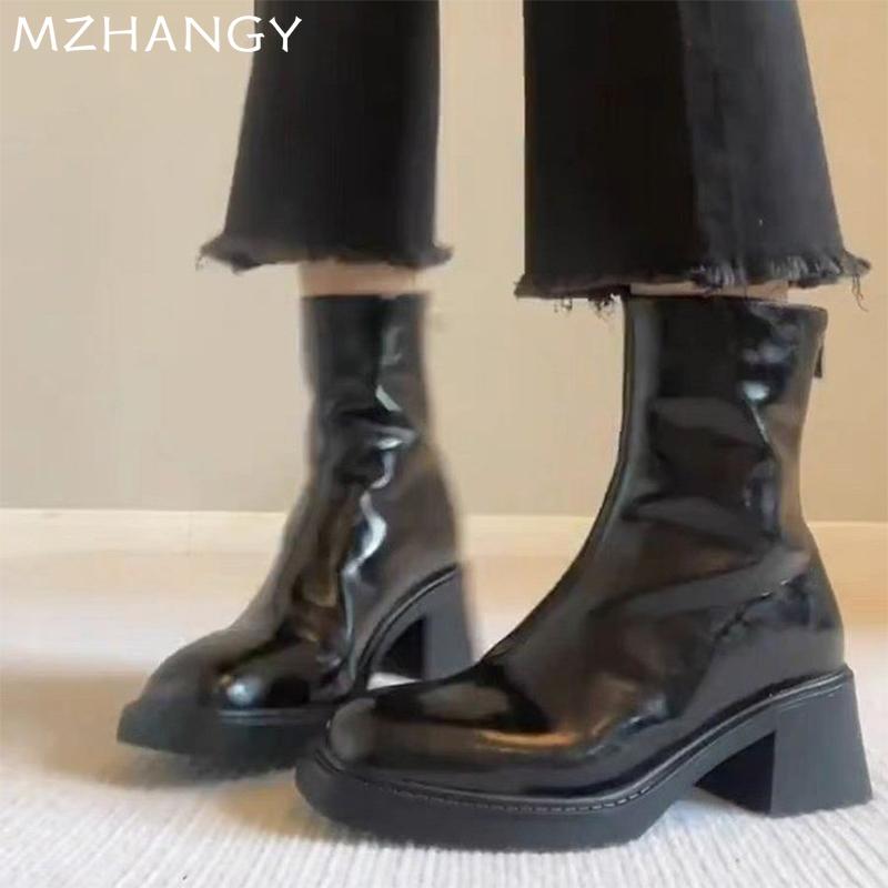 High Heels Women Ankle Boots Chunky Shoes Women Winter New Fashion Walking Shoes 2024 Trend Dress Shoes Pumps Mujer Snow Botas