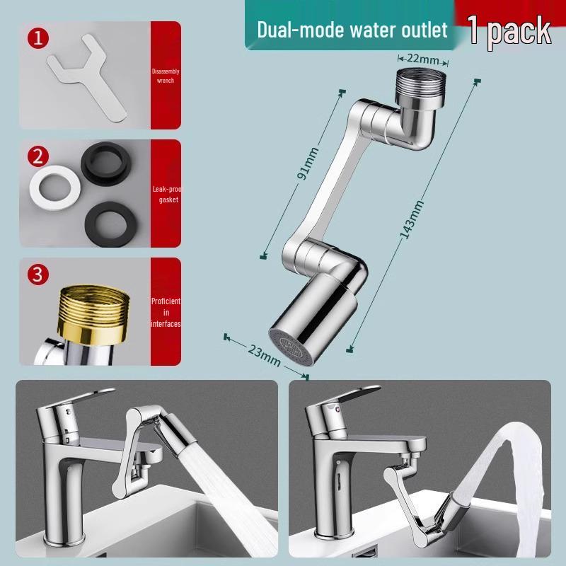 All-Copper Universal Rotating Faucet for Washbasins and Kitchens
