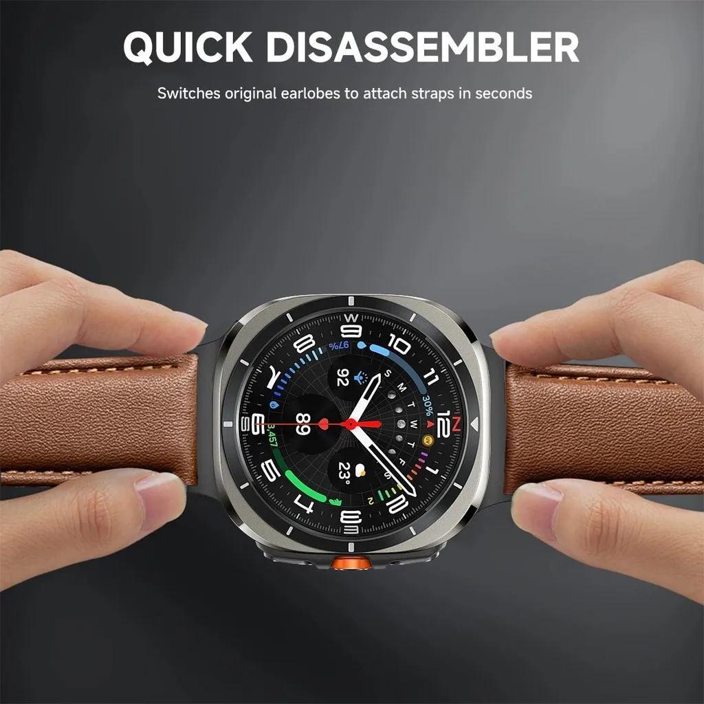 Leather Silicone Hybrid Strap for Samsung Galaxy Ultra(2025) Watch 8 40/44mm Smartwatch Band for Galaxy Watch Ultra 47mm 8Class