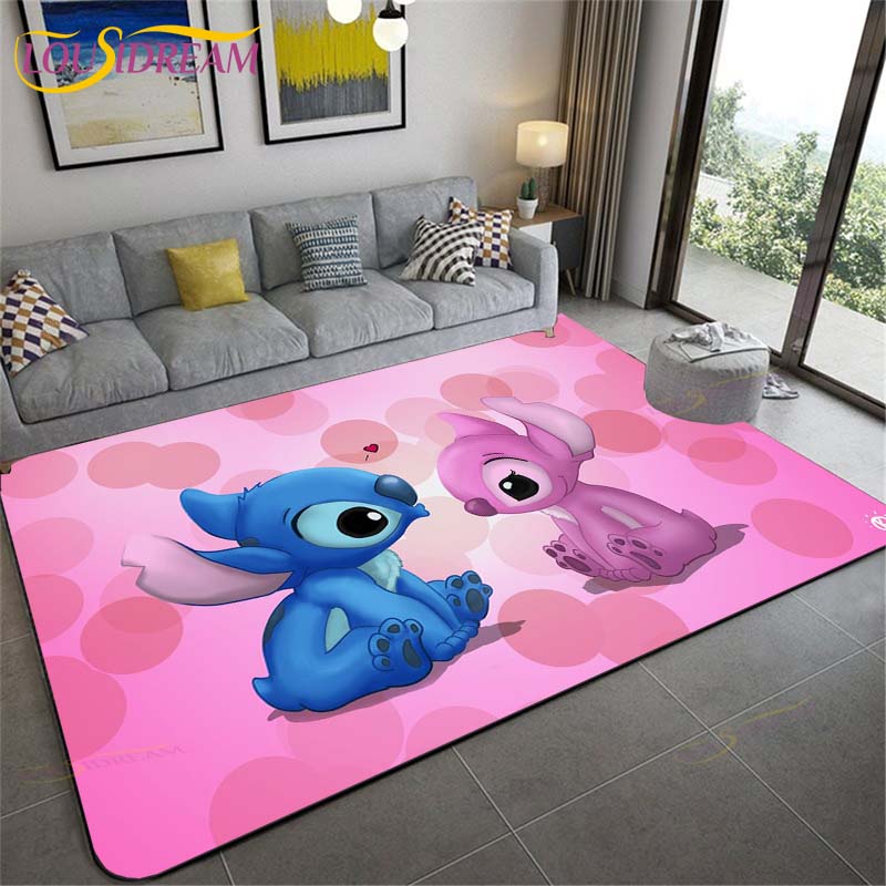 New Cartoon Stitch Carpets Kids Crawling Carpets Living Room Tea Table Mats Bedroom Rug Washable Floor Mats Household Area Mat