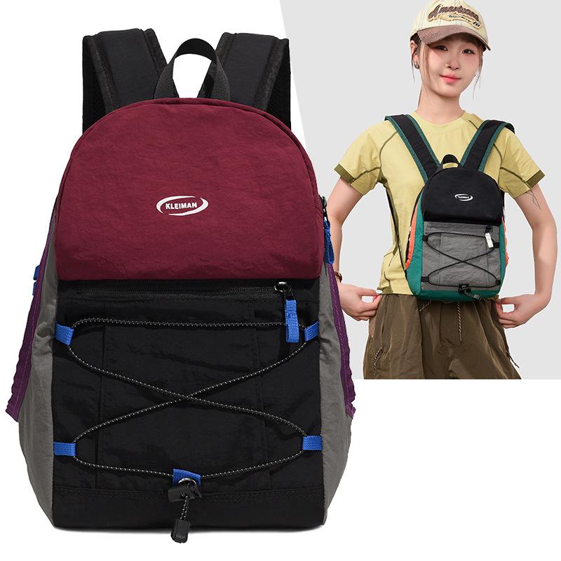 Schoolbag Lightweight Outdoor Travel Backpack Waterproof Hiking Sports Mountaineering Backpack Japanese Contrasting Color Large Capacity Versatile
