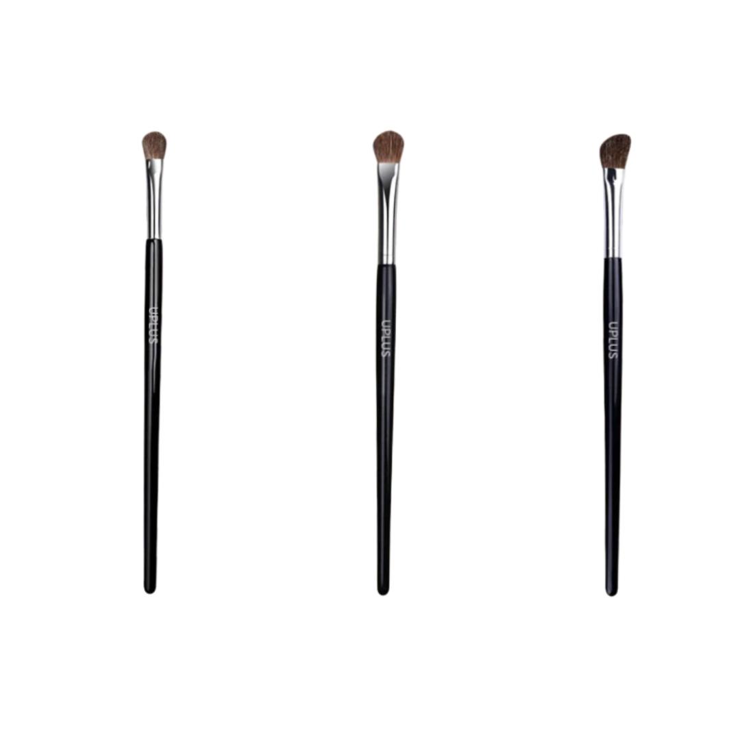 

UPLUS Professional Eye Makeup Brush Set, 3 Pieces: Eyeshadow Brush, Contour Brush, Highlighter Brush чорний