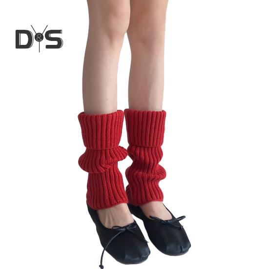 

1 пара зимних гетр, теплые японские гетры JK, полоски, эластичные, трикотажные носки для вечеринок, занятий спортом, йоги и танцев C красный