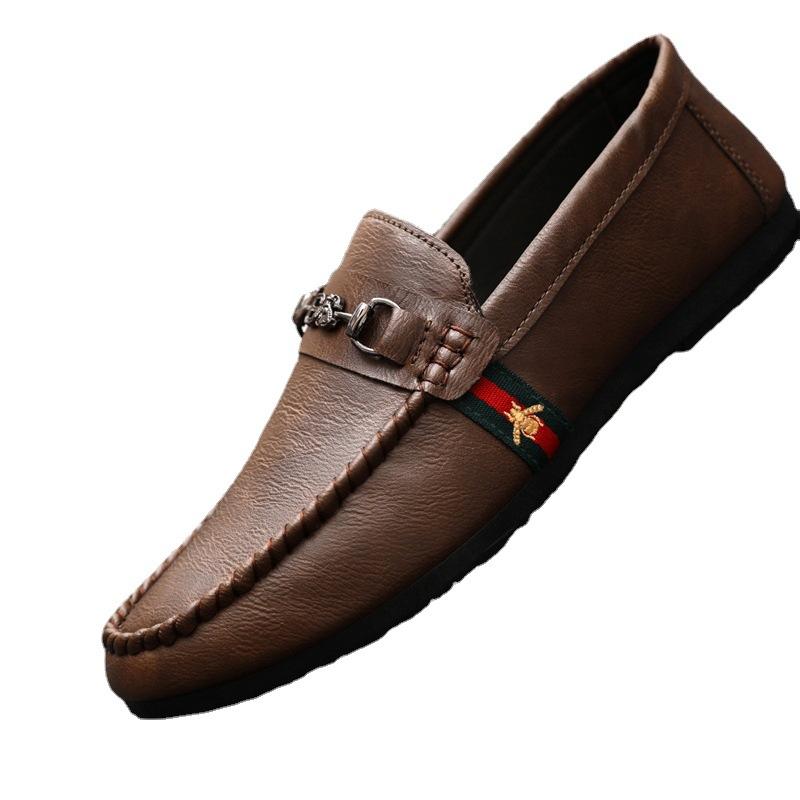 Интернет-знаменитости Весна лоферы шапки на толстой подошве мужские трендовые вождение — фото 6