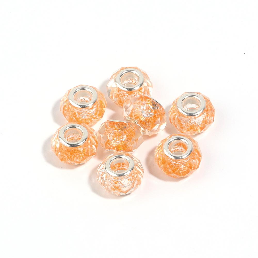 10Pcs/lot Transparent Color Faceted Resin Beads Large Hole Loose Beads for Jewelry Making DIY Bracelet Decoration Charm Supplies