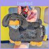 Pabisi Playful Sausage Dog Mini Card Case Keychain With Soft Plush For Daily Use