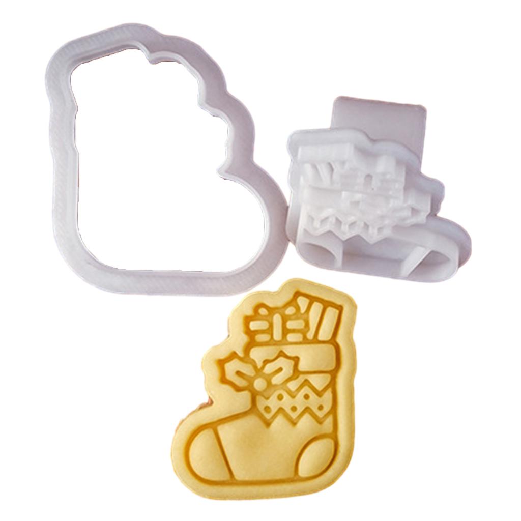 Plastic Biscuit Molds Cookie Embossing Moulds Christmas Patterned Cookie Cutters Baking Tools Plastic Baking Accessories