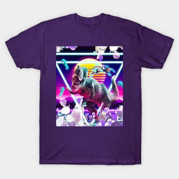 Men Black Print T-shirt Dinosaur Rave Raving T-Rex No-Cut Transfer Paper Print Cotton Tshirt 3XL фиолетовый