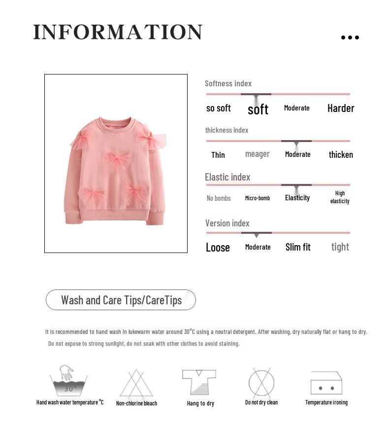 Malwee Girls' Autumn/Winter Sweatshirt: European & American Style Round Neck Long Sleeve Pullover for Kids