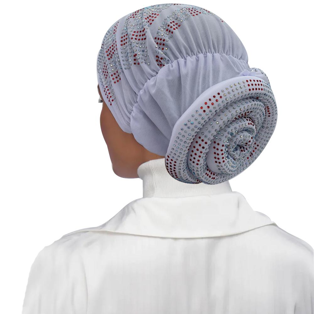 Full Diamonds Women's Donut Turban Cap Elastic Muslim Headscarf Bonnet Female Headband Hat African Caps Lady Hair Accessories