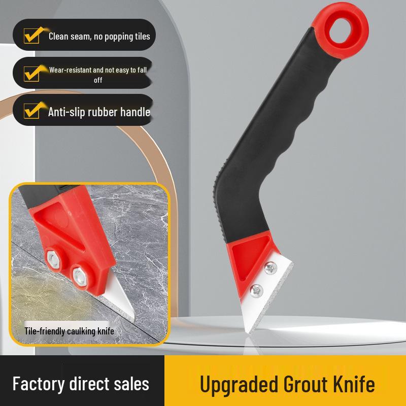 Grout Scraping Knife - Wear-Resistant, Serrated Tool for Tile and Cement Caulking Removal