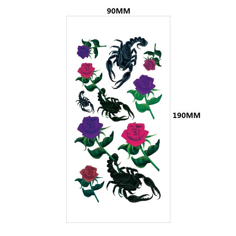 Water Transfer Phoenix Flower Colored Rose Waterproof Tattoo Sticker Set Simulation Tattoo Sticker